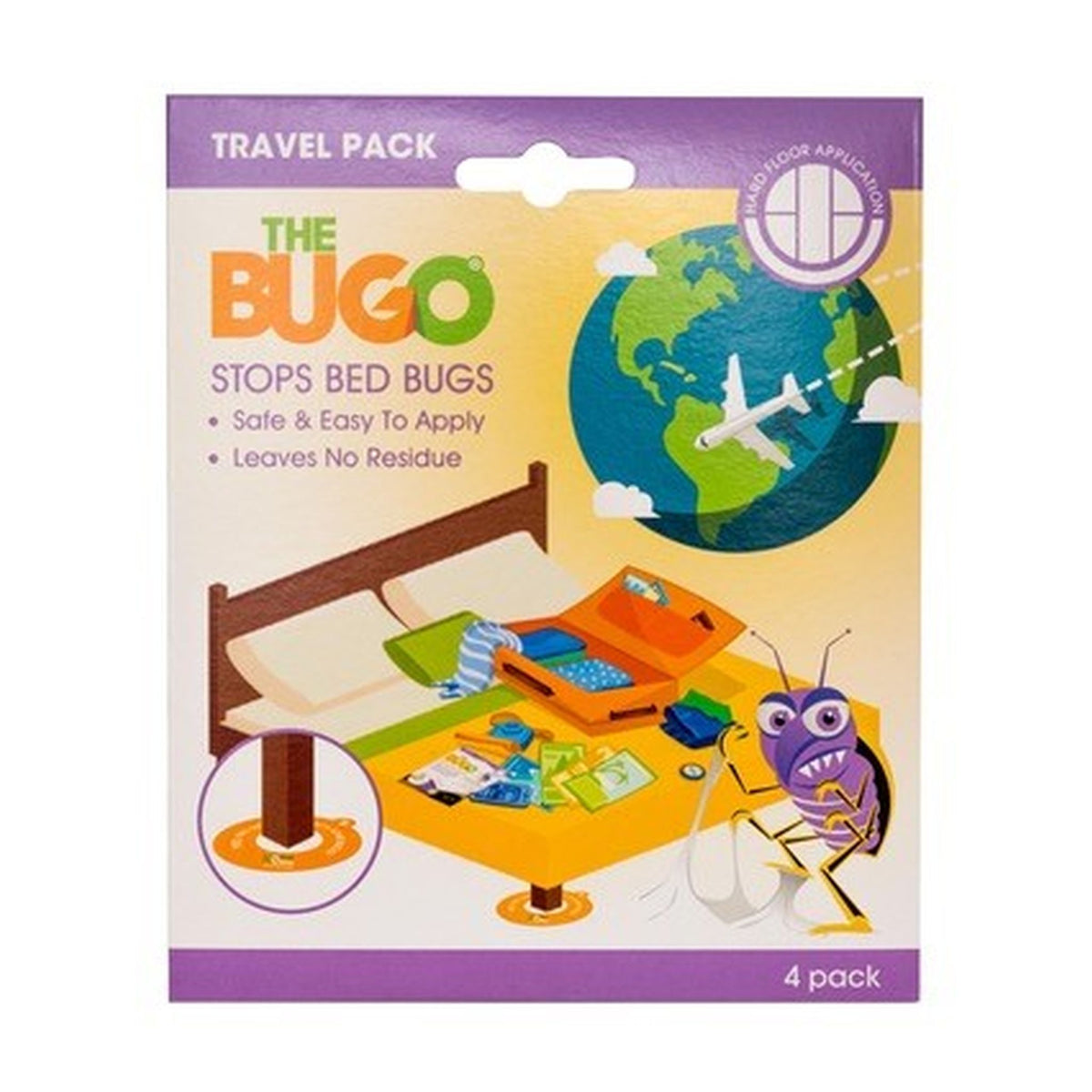 Bugo Hard Floor Bed Bug Detector and Trap Travel Pack of 4