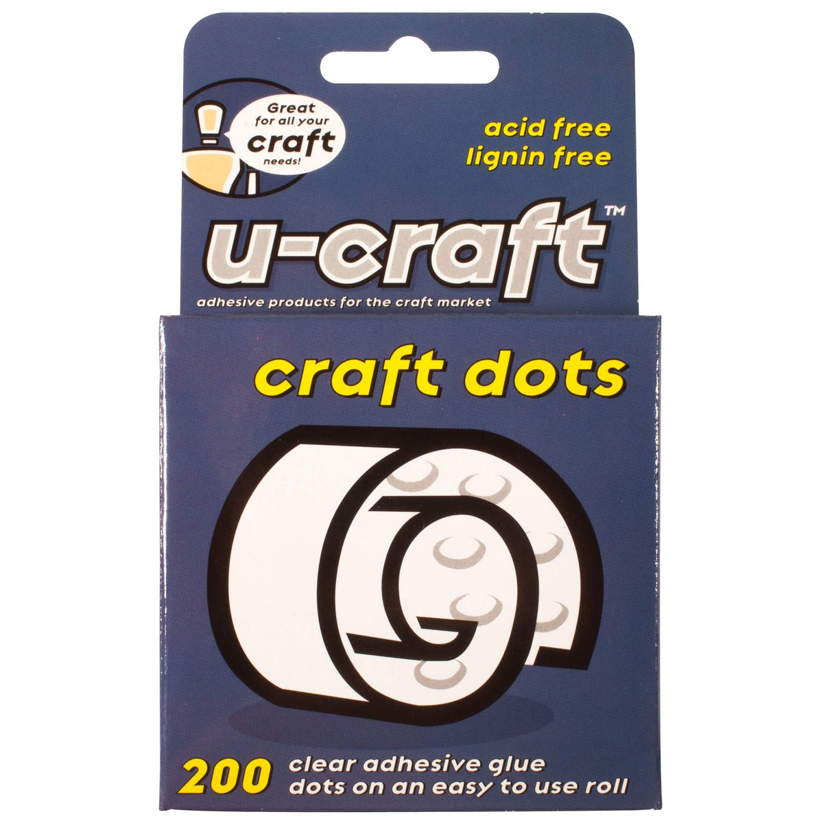U-Craft 10mm Craft Adhesive Double Sided Dots Permanent 200 per roll 201061